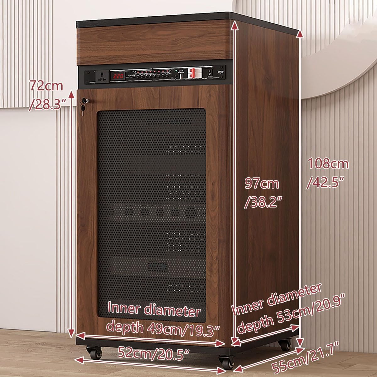 4 Tiers AV Media Stand Corner Shelf with Adjustable Shelves