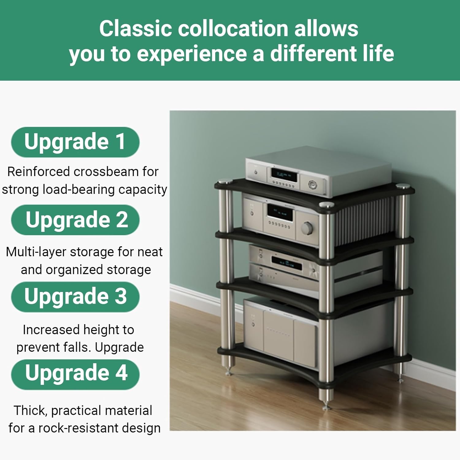 1/2/3/4 Tier Wooden AV Media Stand