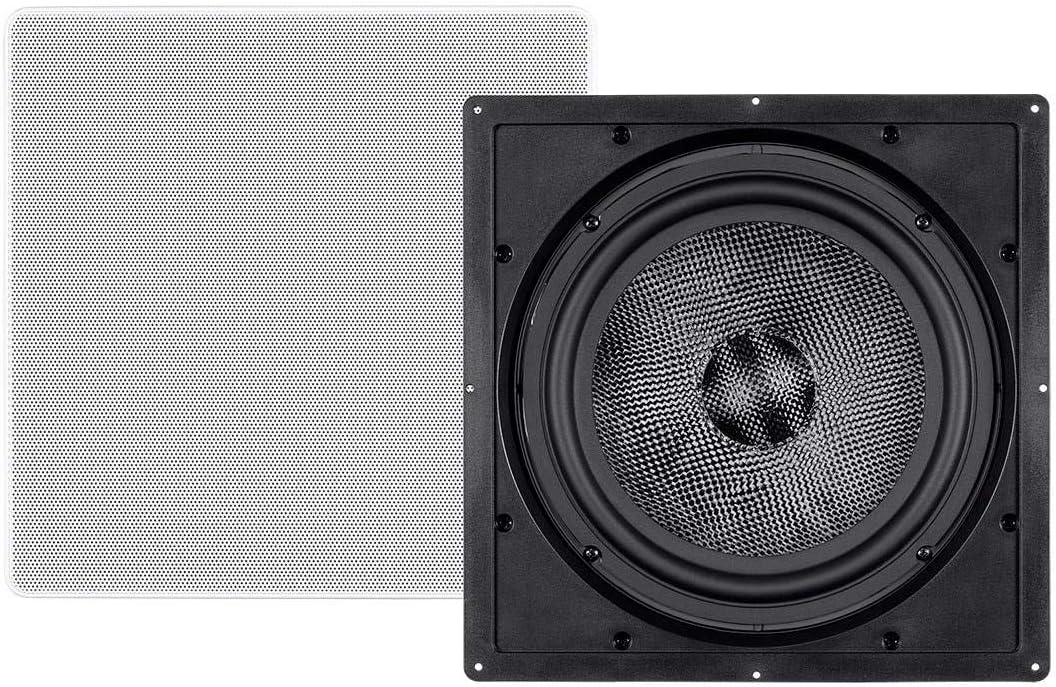 Monoprice Carbon Fiber In-Wall Speaker - 10 Inch (Each) 300 Watt Subwoofer