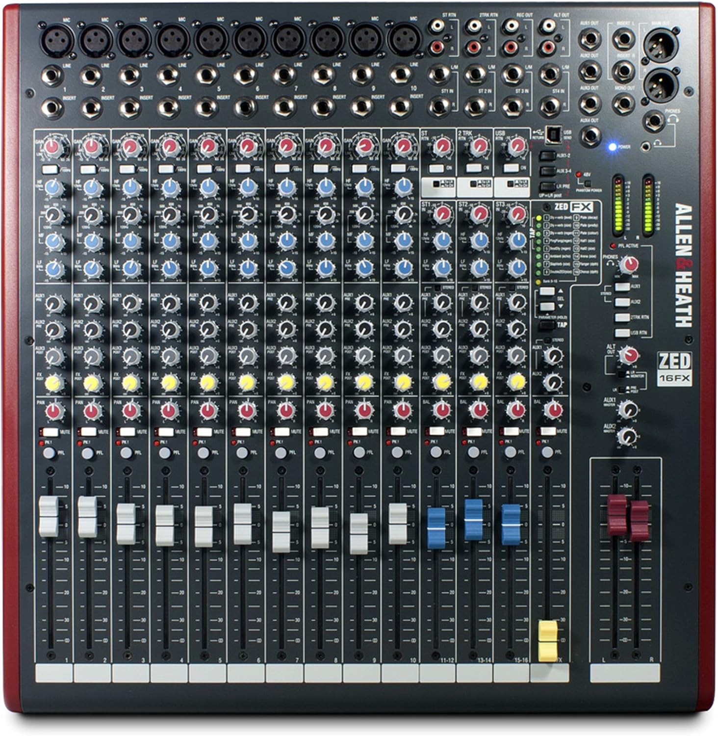 Allen & Heath ZED-16FX - 16-Channel Touring Quality Mixer with Onboard FX and USB I/O (AH-ZED-16FX)
