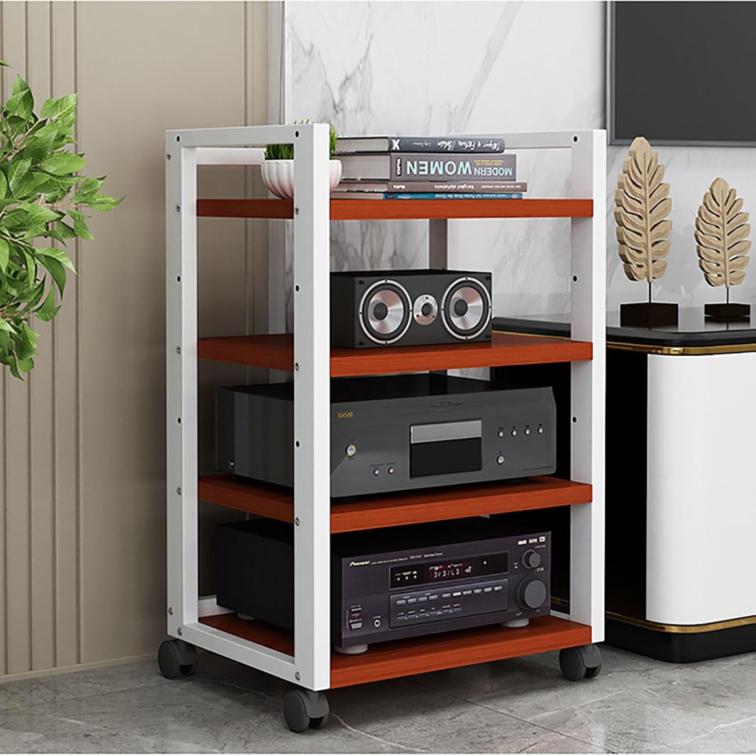 JIAHESHYP 4 Tier Modern AV Cabinet