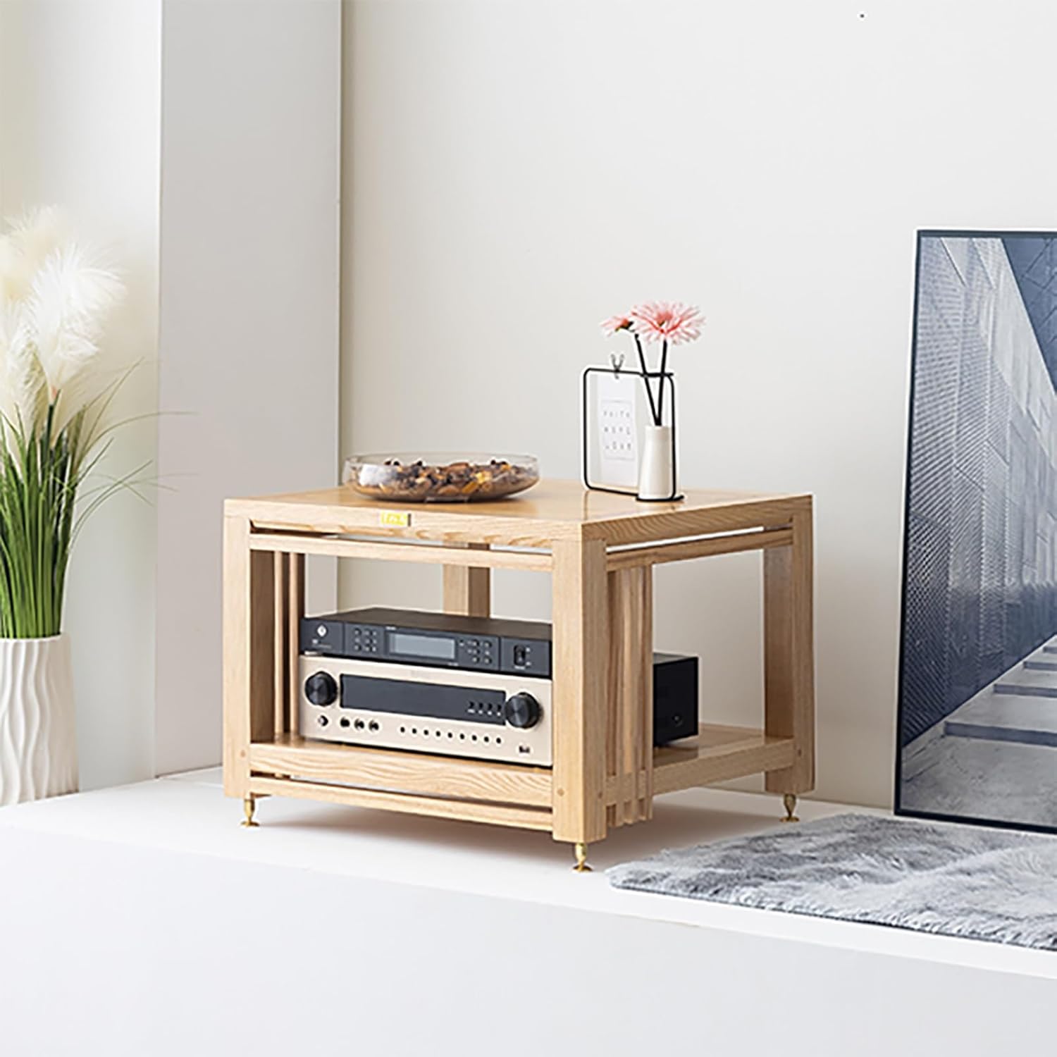 JIAOCKJIAO Solid Wood Media Stand