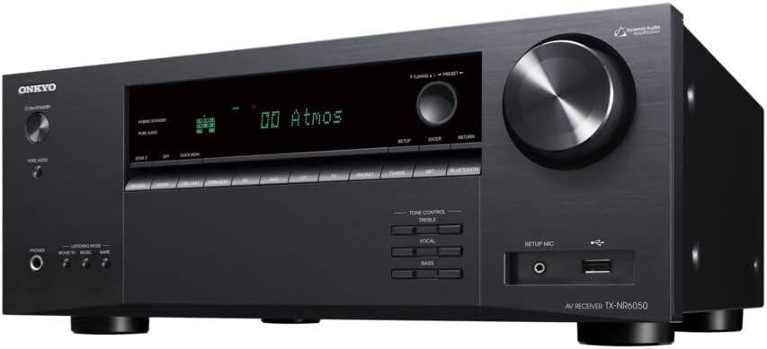 Onkyo TX-NR6050 7.2-Channel Network Home Theater Smart AV Receiver 8K/60