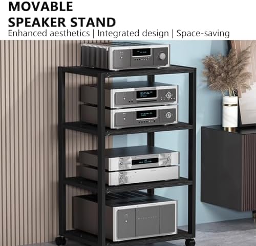 4-Tier Movable AV Media Stand