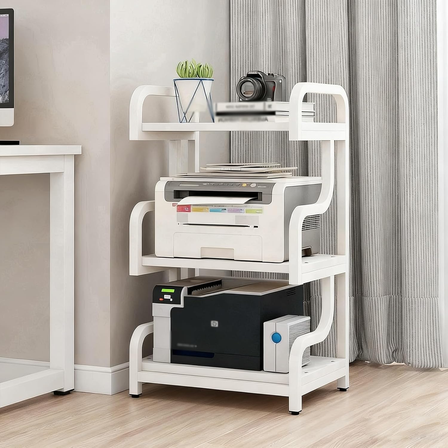 Three-Tier Audio-Video Media Stand - AV Tower Rack for Stereo Systems