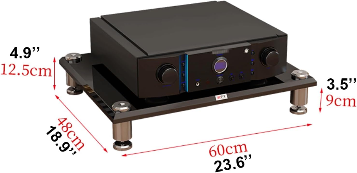 XMFBSY Medios 1/2/3/4 Tier AV Media Stand Modern Stereo Component Cabinet Audio Rack Tower HiFi Amplifier Cabinet for DVD Player Game Console Organizer(Black