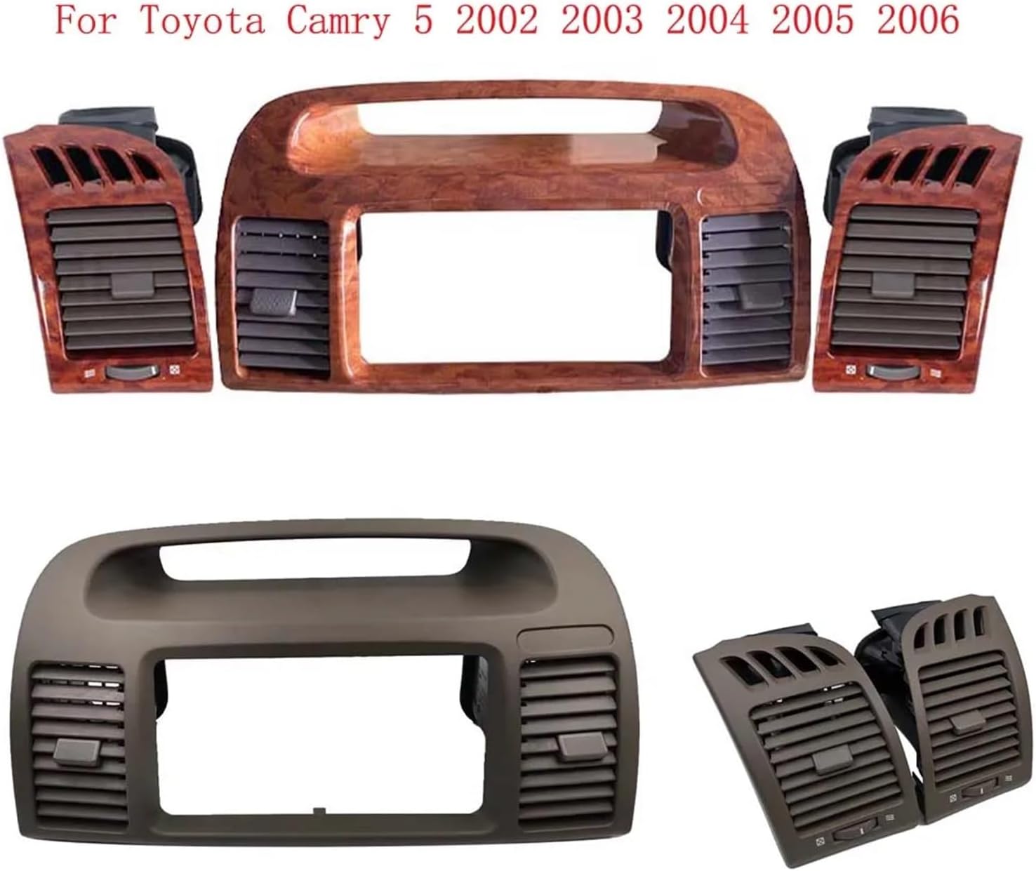 OLKUTIVQ Air Vent Outlet Compatible for Toyota Camry 5 2002 2003 2004 2005 2006 Fascia Auto Stereo Panel Mounting CD DVD Radio Dashboard(1 Set)