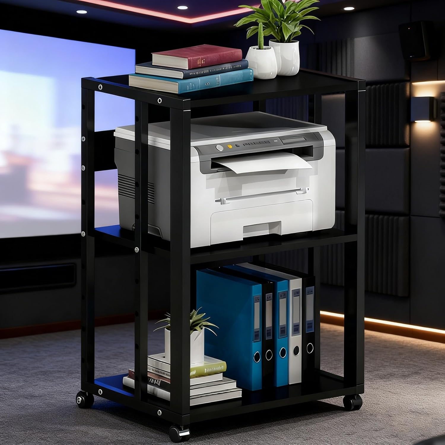 Kaverno 2/3 Tier AV Media Stand with Solid Wood