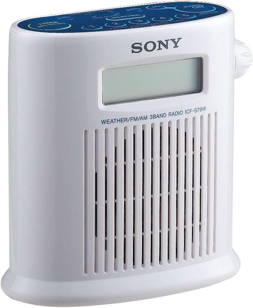 Sony ICFS79W AM/FM/Weather Band Digital Tuner Shower Radio (White)