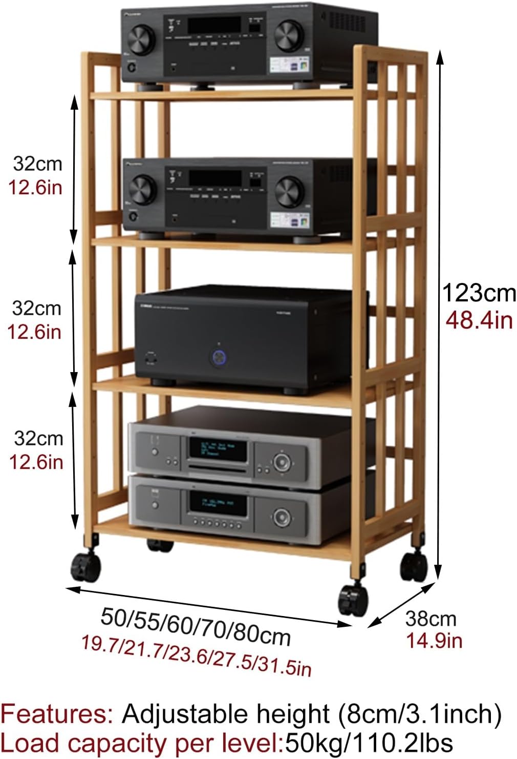 DLYZAYE Height-Adjustable Modern AV Media Stand