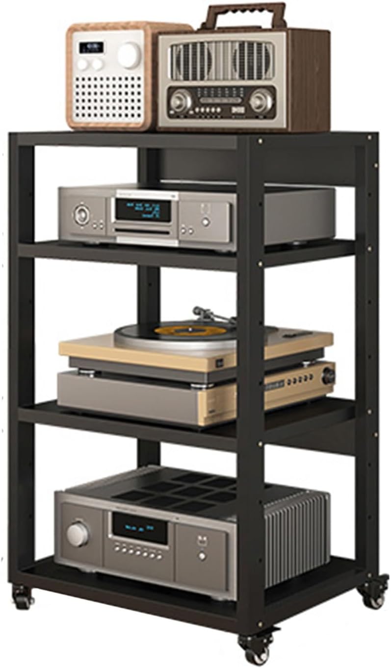 WUHUQN Media Stand 4-Tier AV Media Stand Corner Stand Stand Assembly Cabinet Stereo Rack Sound Tower