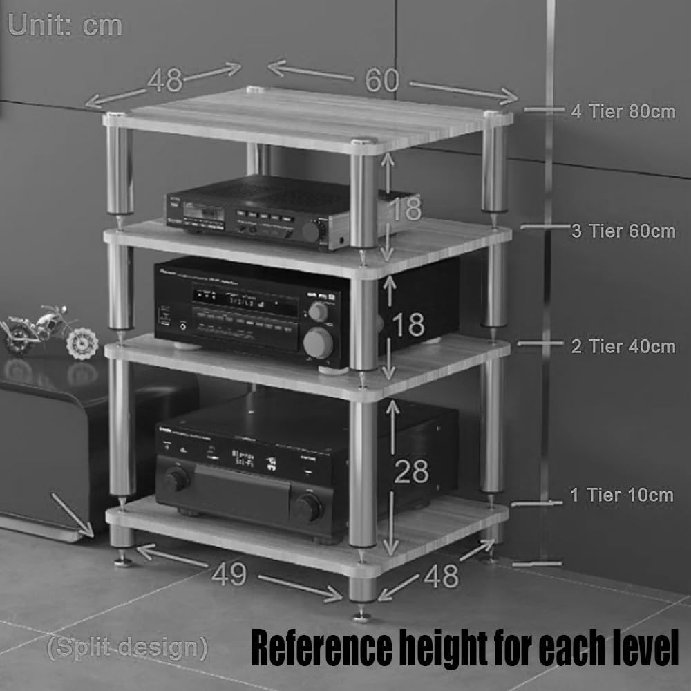 KGPGNYMYHA Stereo Component Cabinet Freestanding AV Media Stand Stereo Rack Living Room Audio-video Shelving Record Player Stand AV Cabinet(Brown