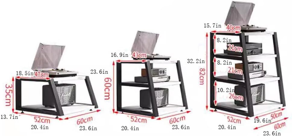 BIUBPW Corner TV Stand Media Storage Cabinet 4-Tier AV Media Stand