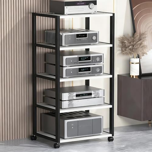 4-Tier Movable AV Media Stand