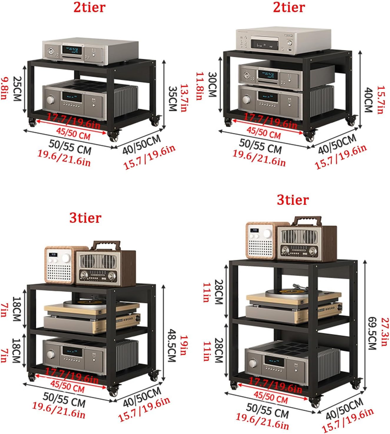 JIAOCKJIAO Movable Audio Rack
