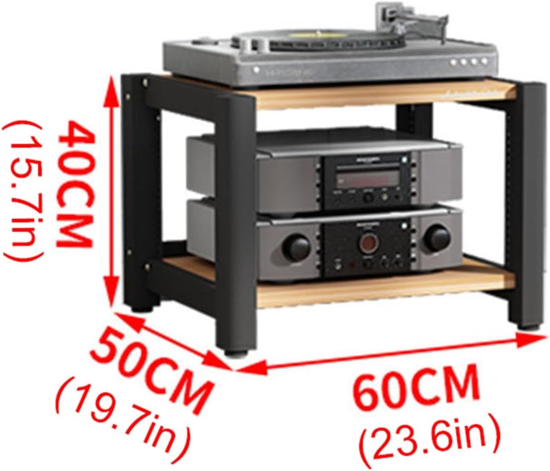 2/3/4/5-Tier AV Media Stand CD Player Stand Audio Tower Hi-Fi Rack Stereo Component Cabinet with Height Adjustable Wooden Shelf for Home/Office/Theater