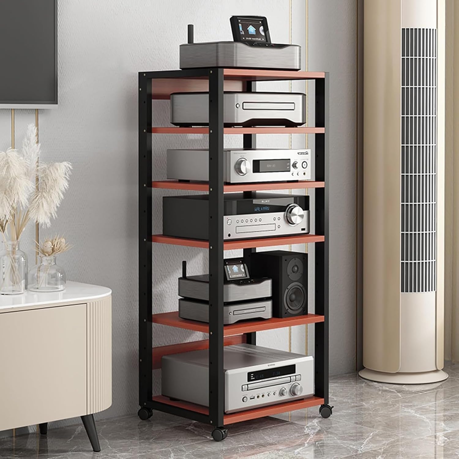 WUHUQN Media Stand Movable AV Media Stand