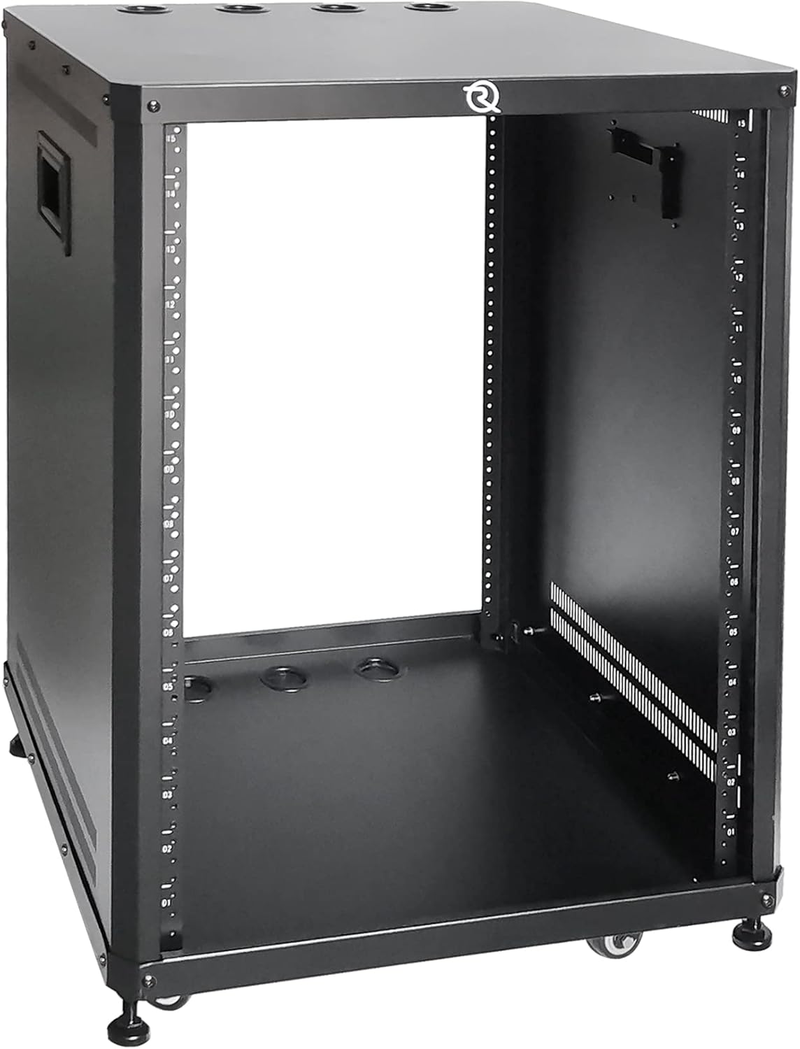 RIVECO 15U Network & Stereo Rack with Caster Rolling Server Rack for 19-inch Audio Video Musical & IT Equipment Mounting+M6 Rack Screws 50 Sets