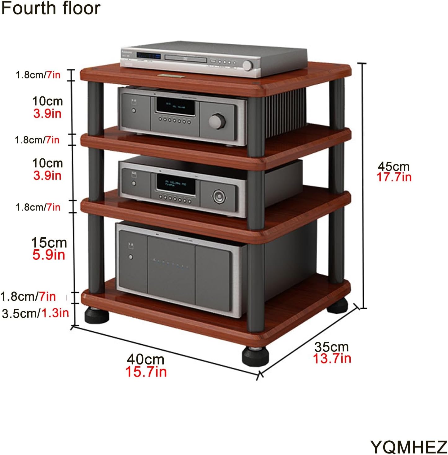 YQMHEZ 2/3/4 Tier Stereo Rack System Cabinet