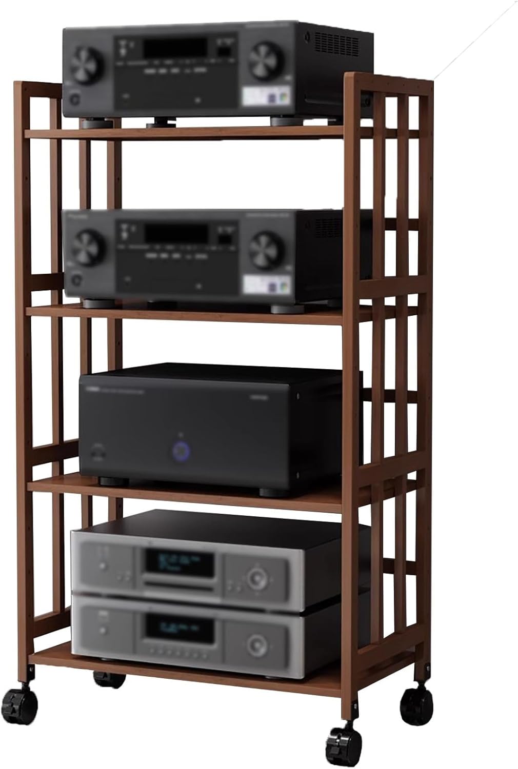 WUHUQN Media Stand 4 Tier Audio Video Rack Tower Media Speaker Stand