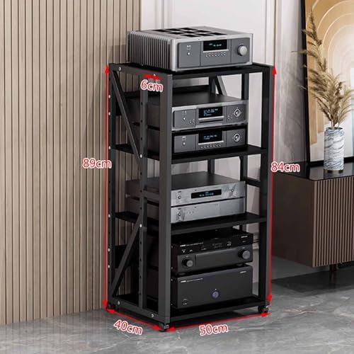 3/4/5-Tier AV Media Stand Audio-Video Shelving Stereo Racks Open Storage Shelves Component Cabinet for Home