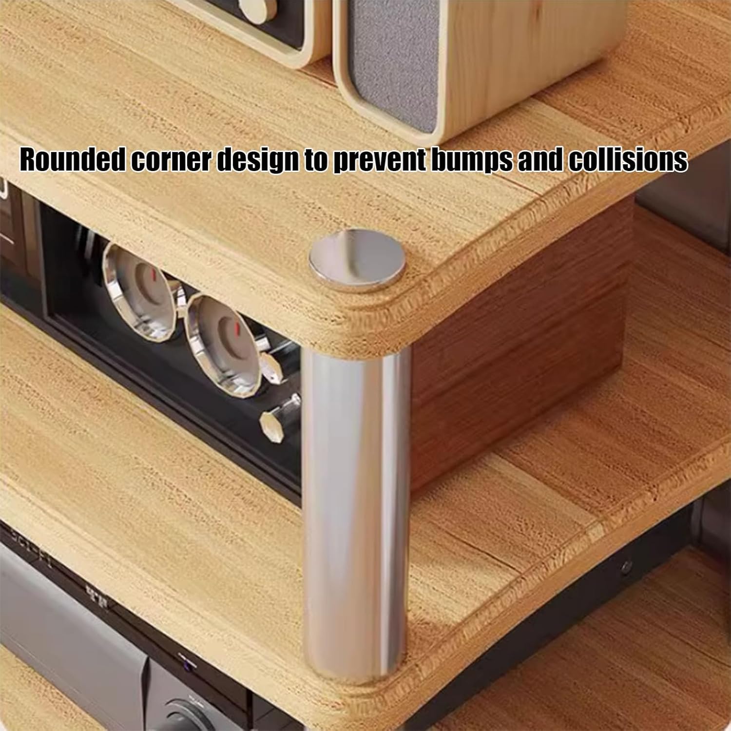 AV Media Stand with Shelves