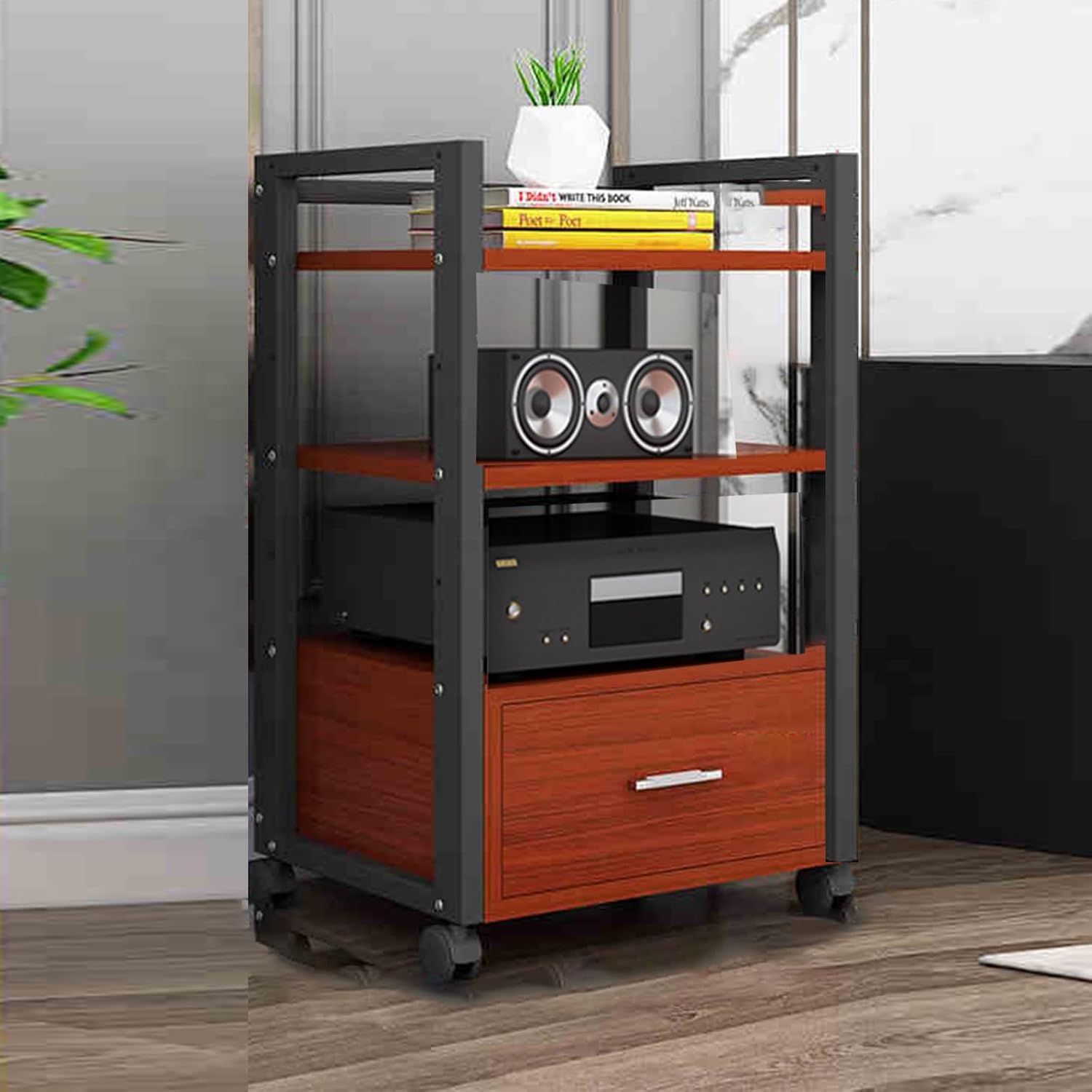 KUKIXKK with Wheels Audio-Video Media Stand Design