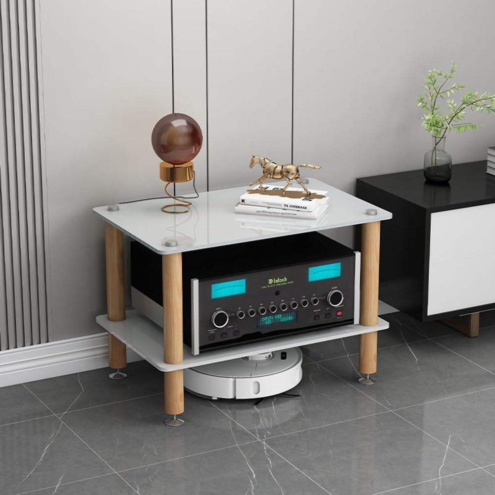 Heavy Duty AV Media Stand - 2 Tier Audio Rack Tower