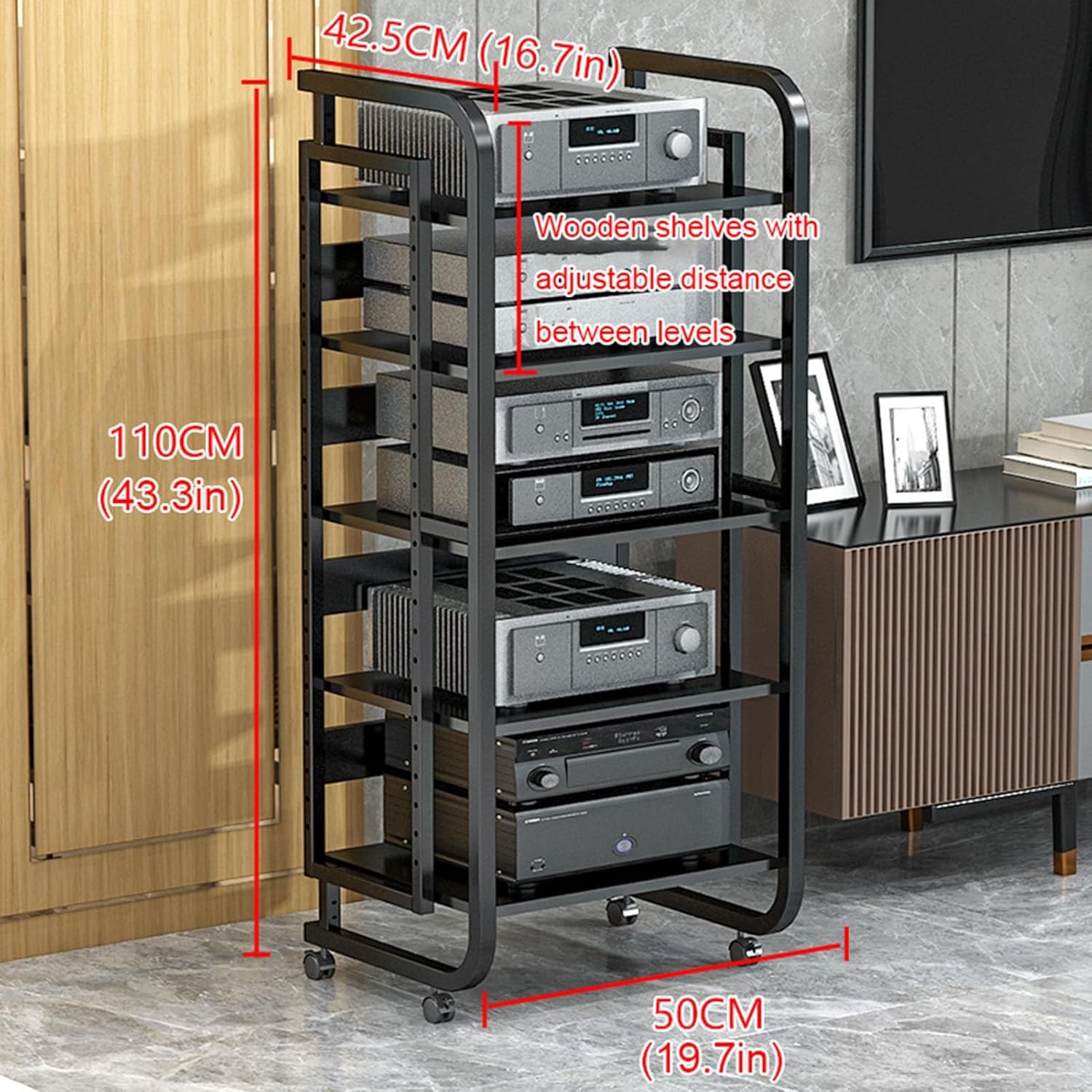 AErosx 5-Tier Audio Video Media Stand