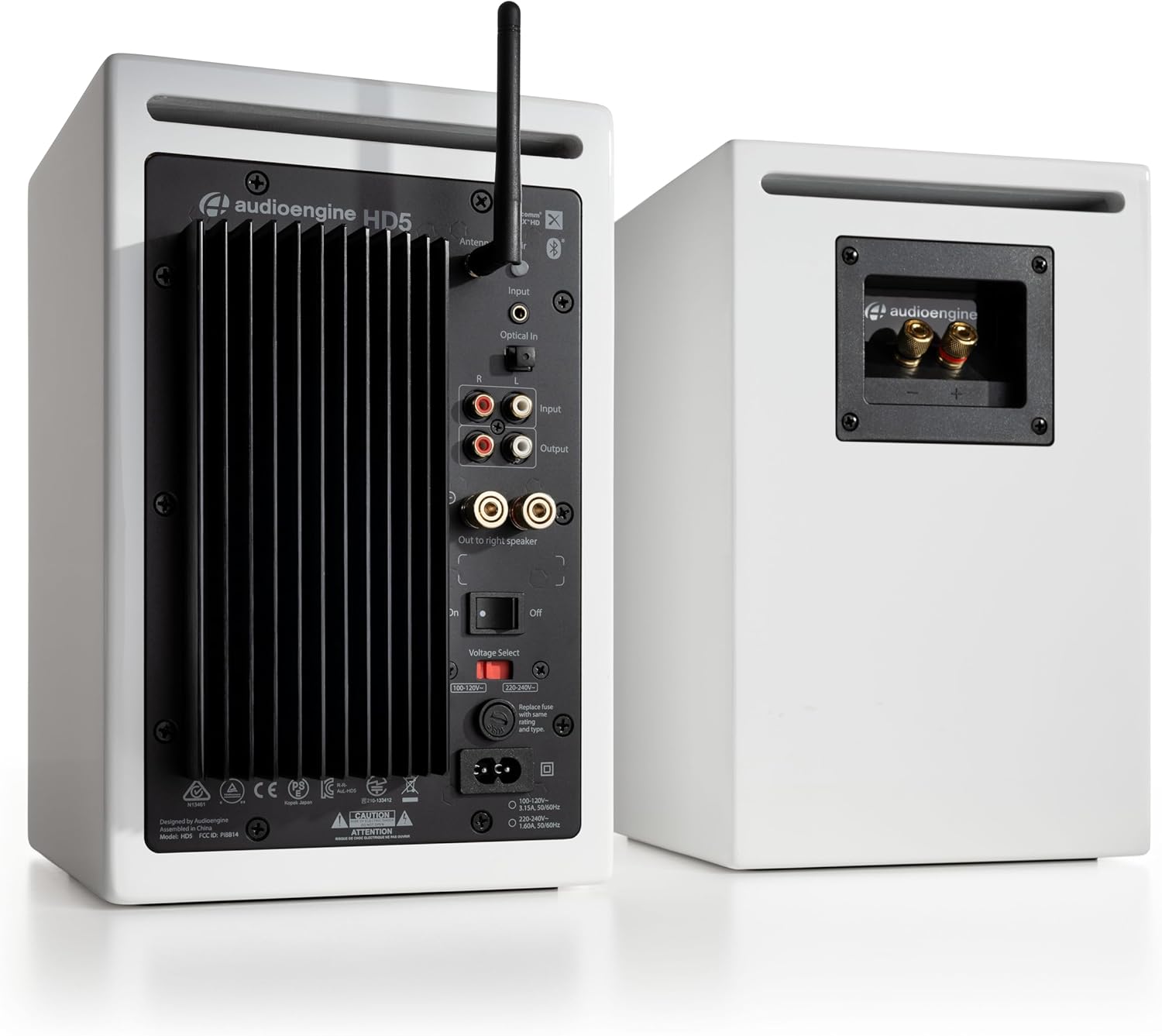 Audioengine HD5 Premium Powered Speakers | 150W Audiophile-Grade Bluetooth 5.0 with aptX HD | Built-in 24-Bit DAC | Real Wood Veneer | Bookshelf Speakers for Home Audio