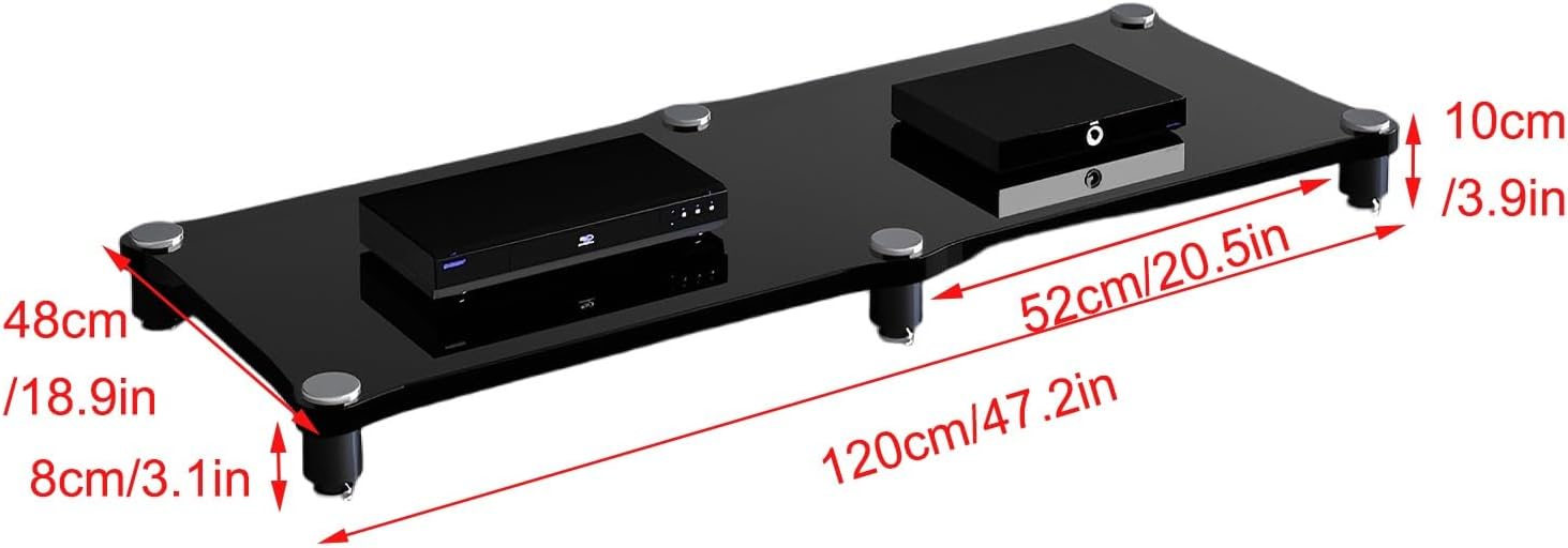 Media Stand with 2 Rack Shelves & Mounting Hardware