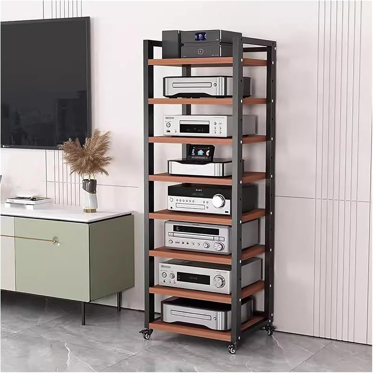 XingLi 5/6/7/8-Tier AV Media Stand Cabinet Floor-Standing Audio Rack