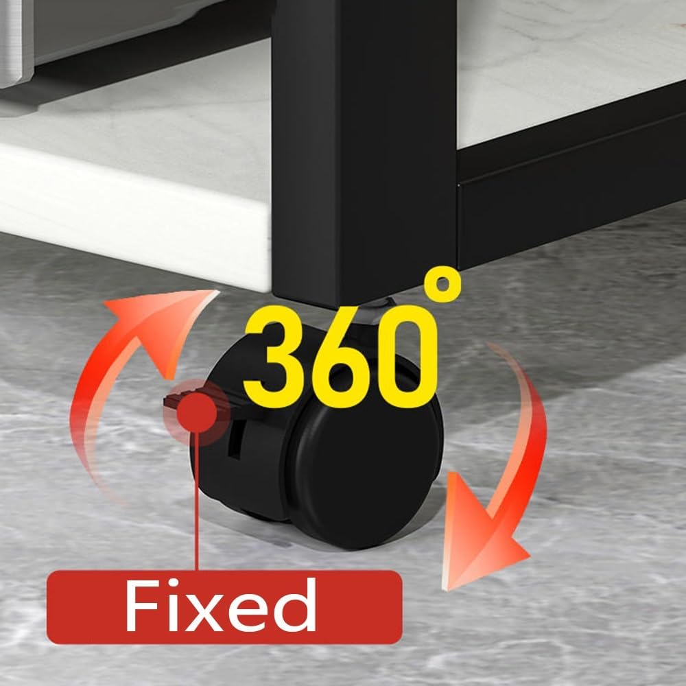 UYCVT Movable Wood Audio Rack - 5-Media Stand & Retro Storage Shelf for Cd Player Audio/Video Components Corner Entertainment Center Stylish Home Organizer-One Color-4Tier