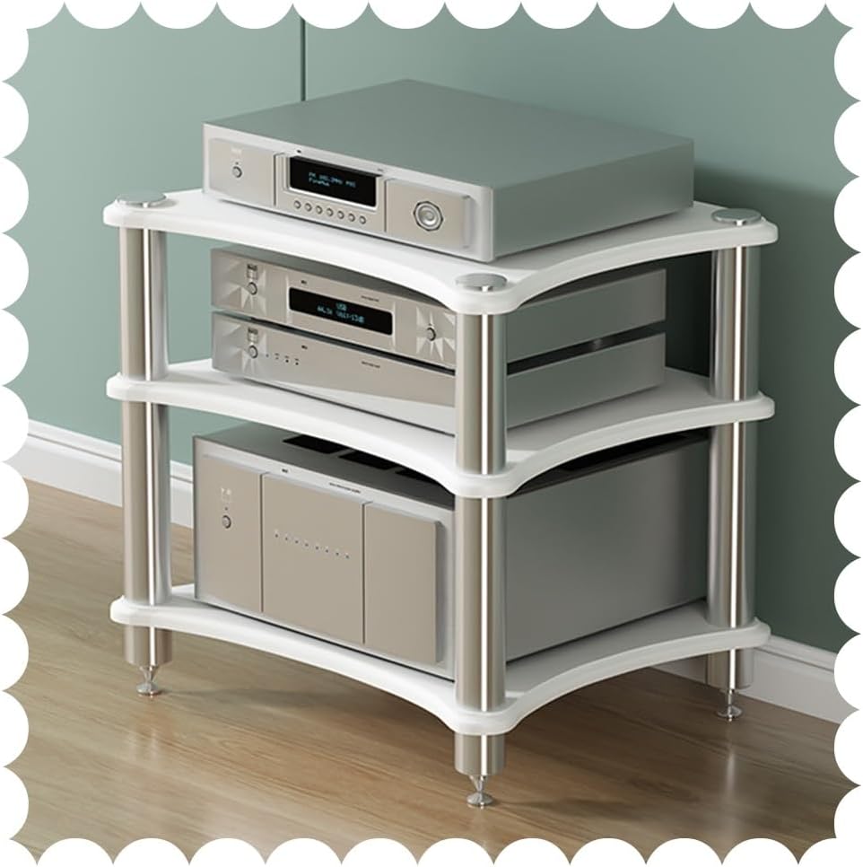 OUKEJNM Movable 1/2/3/4-Tier Media Storage Cabinet