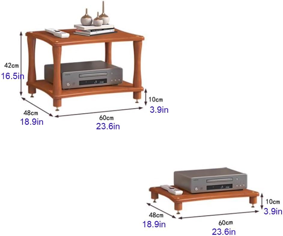 BIUBPW Solid Wood Cabinet AV Media Stand Audio Video Components Cabinet Floor-Standing CD Player Stand Open Storage Cabinet for Home Corner Theater(Coffee