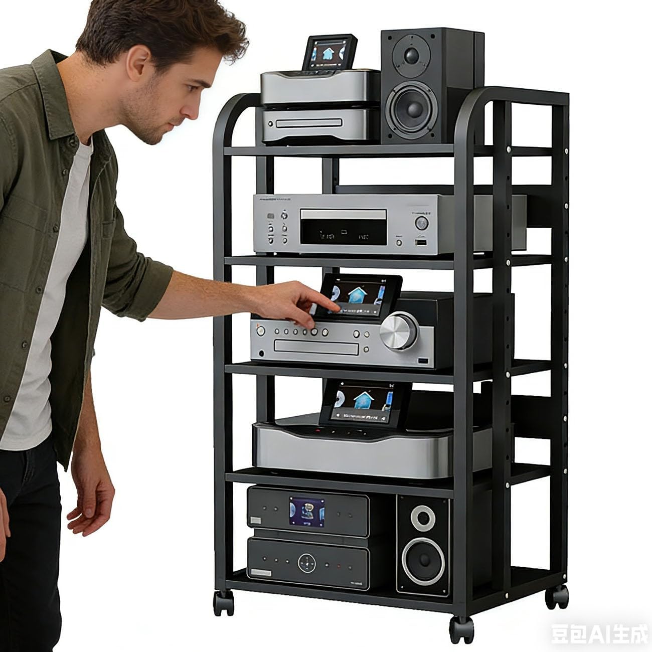 HUHUSHENGWEI 5 Tier Audio-Video Shelving