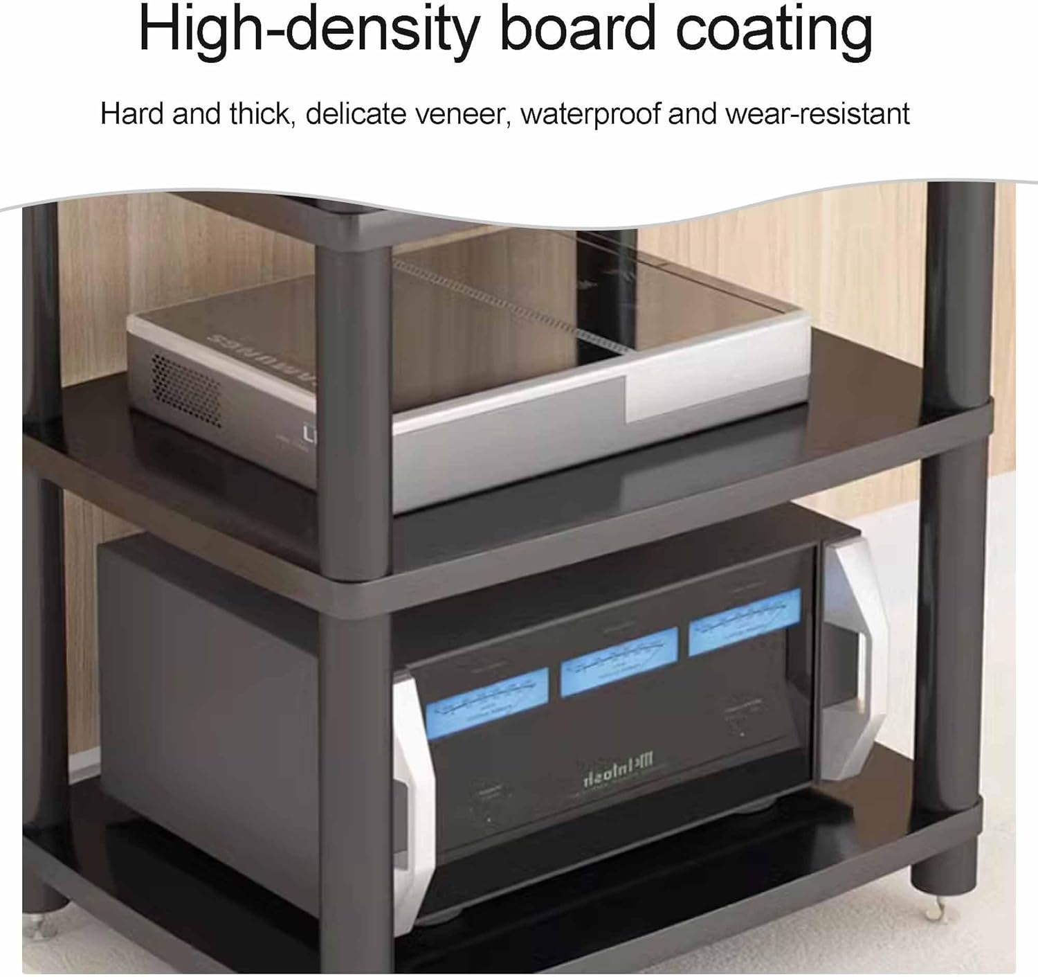 SRDCAIM AV Media Stand audio-video shelving Audio Component Rack Amplifier Rack Shelf Wooden Stereo Cabinet Audio Rack Tower for Recording Room