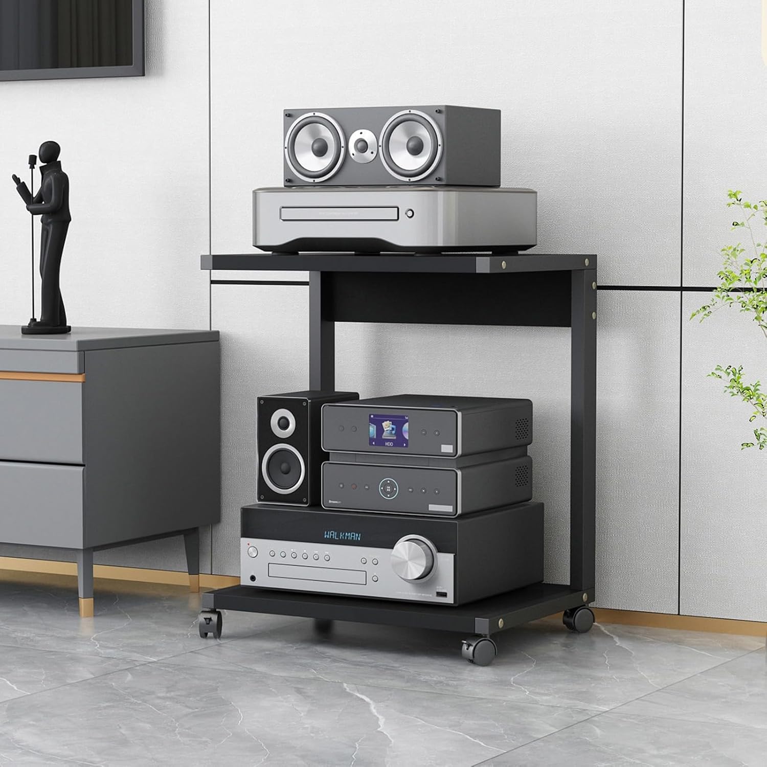 AV Media Stand with Mobile Wheels