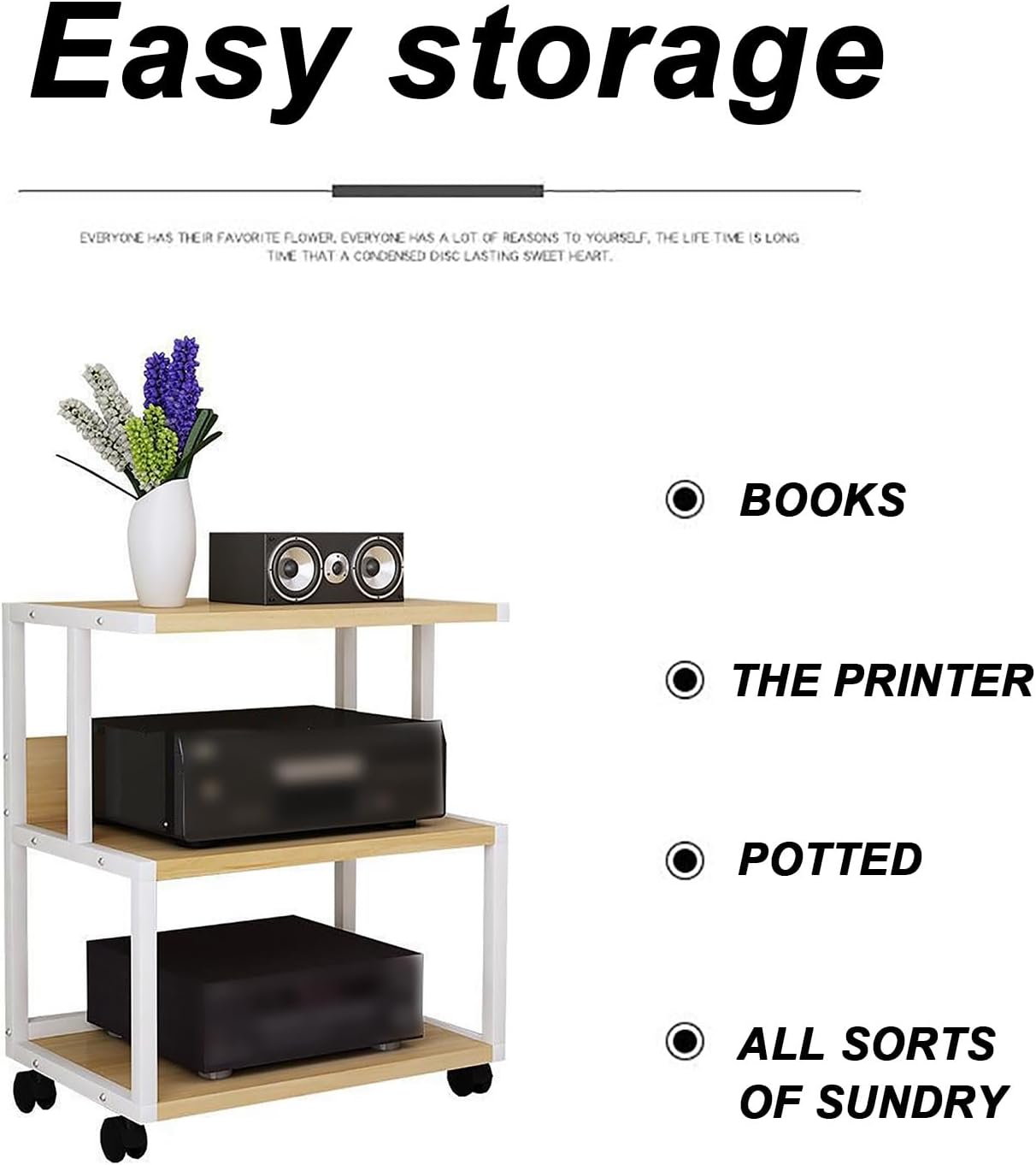 4-Tier AV Media Stand with Wheels
