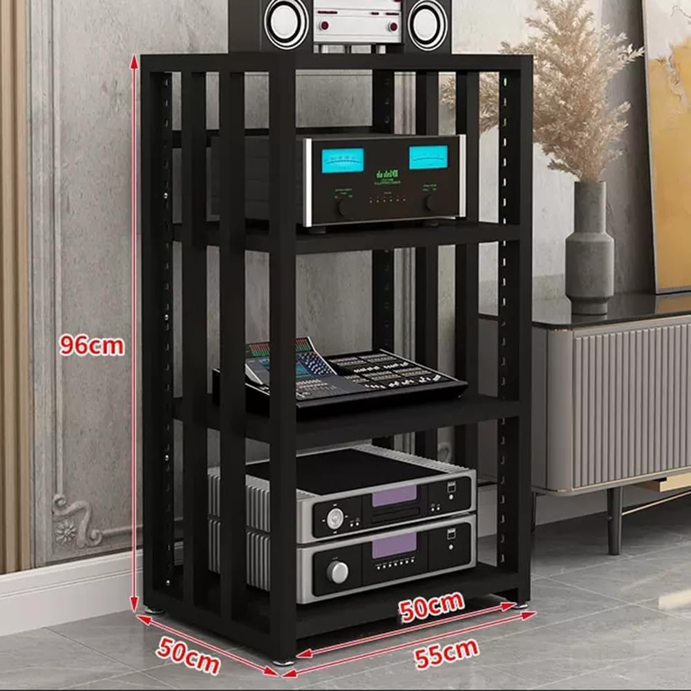 NILZA Open Stereo Stand Component Cabinet for Audio/Video/Media Stand AV Storage Rack Audio Rack Stand 4/5 Tier Audio Tower