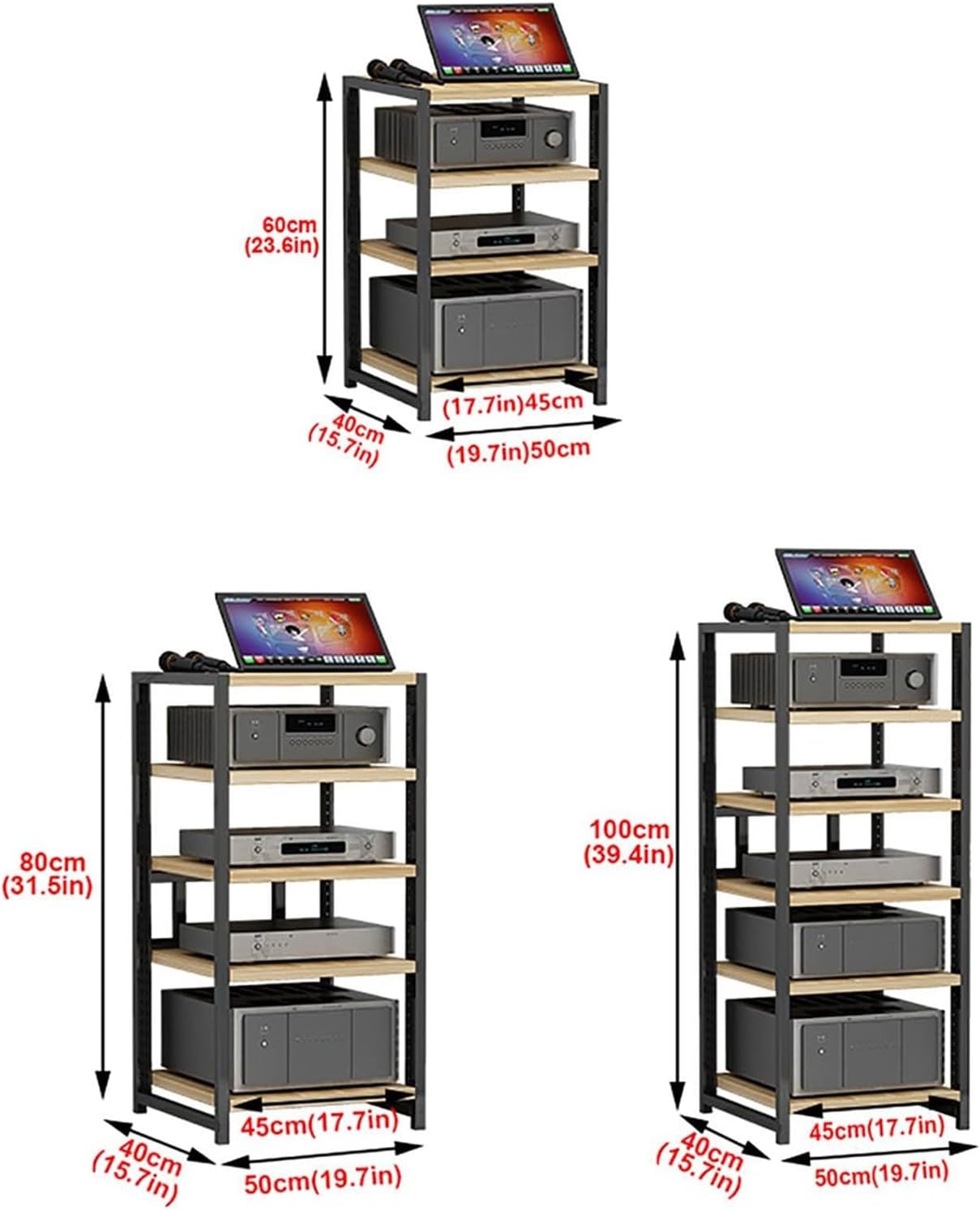 UYCVT 4/5/6-Tier Audio Video Media Stand Cabinet Av Media Stand Corner Shelf Audio Rack Stand Tower DVD Cd Player Stereo Stand Floating Shelves for Game Consoles