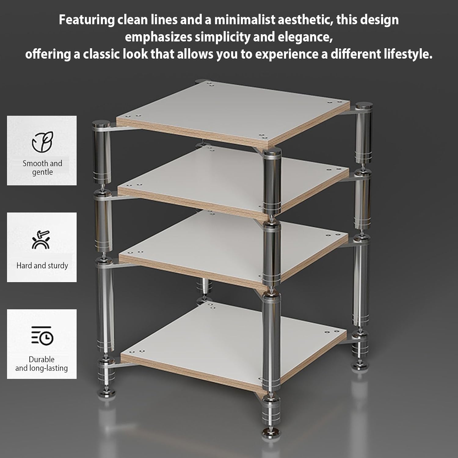 XDOPIRRS 1/2/3/4 TierOpen Wooden Audio Rack