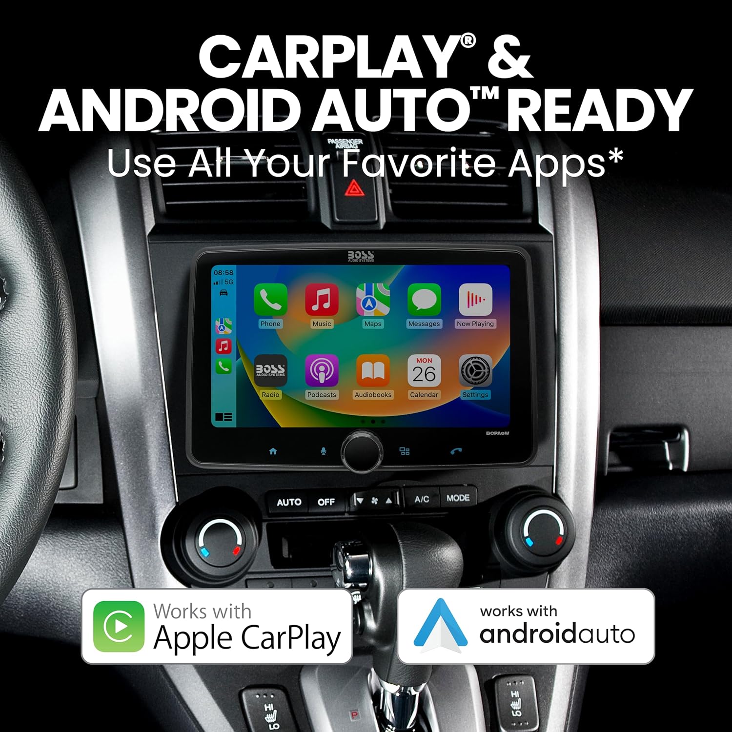 BOSS Audio Systems BCPA8W Car Stereo Wireless Apple CarPlay & Android Auto