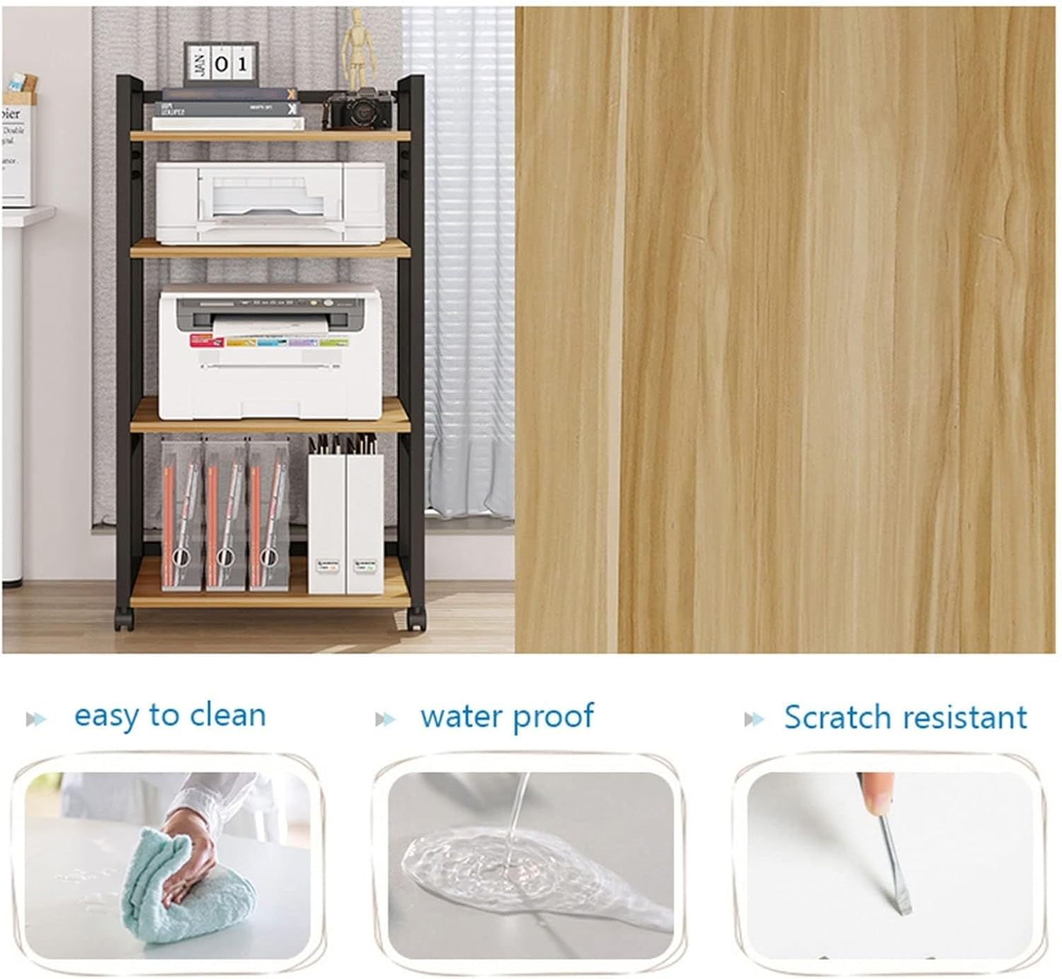 4-Tier AV Media Stand with Wheels