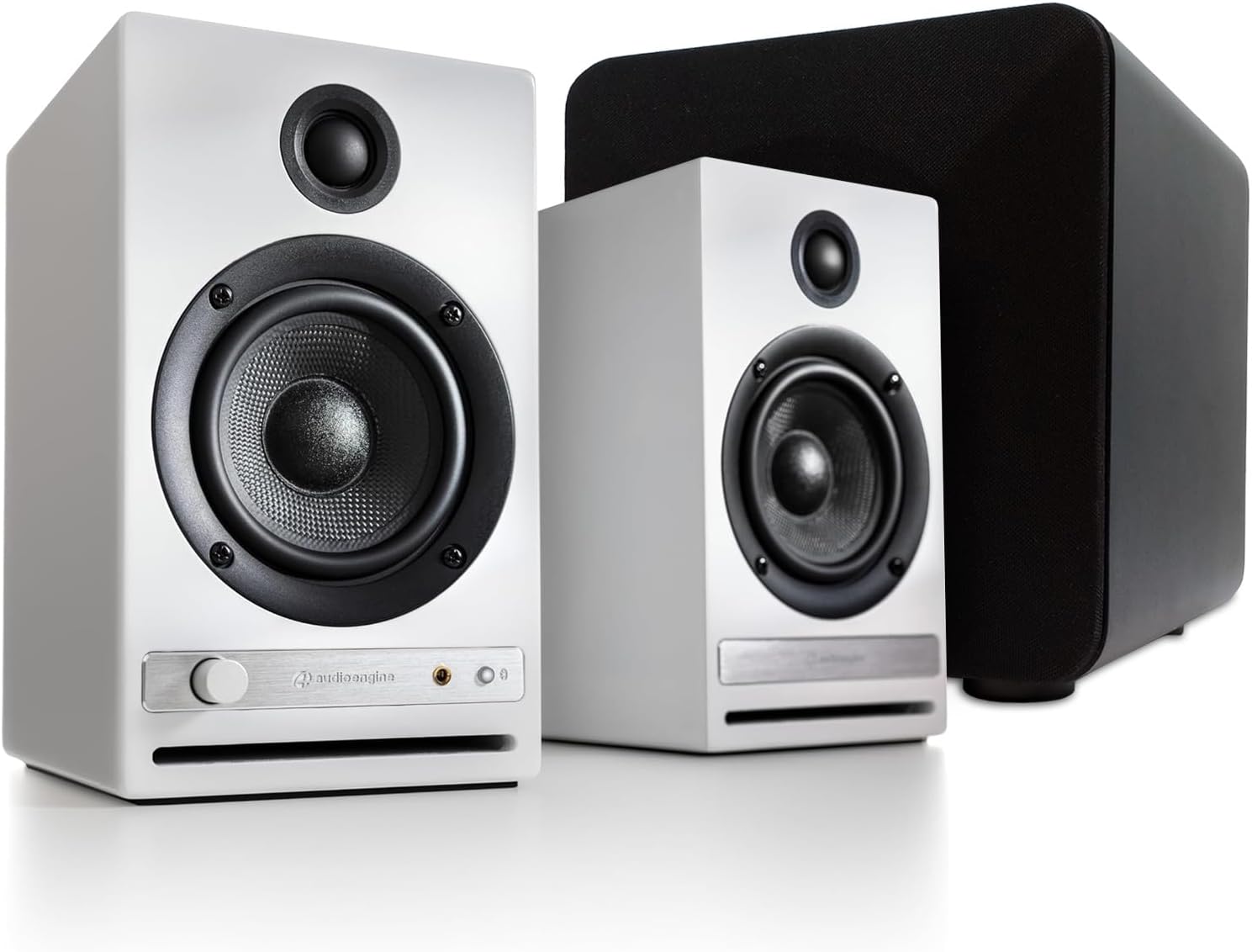 Audioengine HD4 White Speakers with 210 watt S6 Subwoofer for Music Gaming Movies Studios Dorms Bedrooms Offices