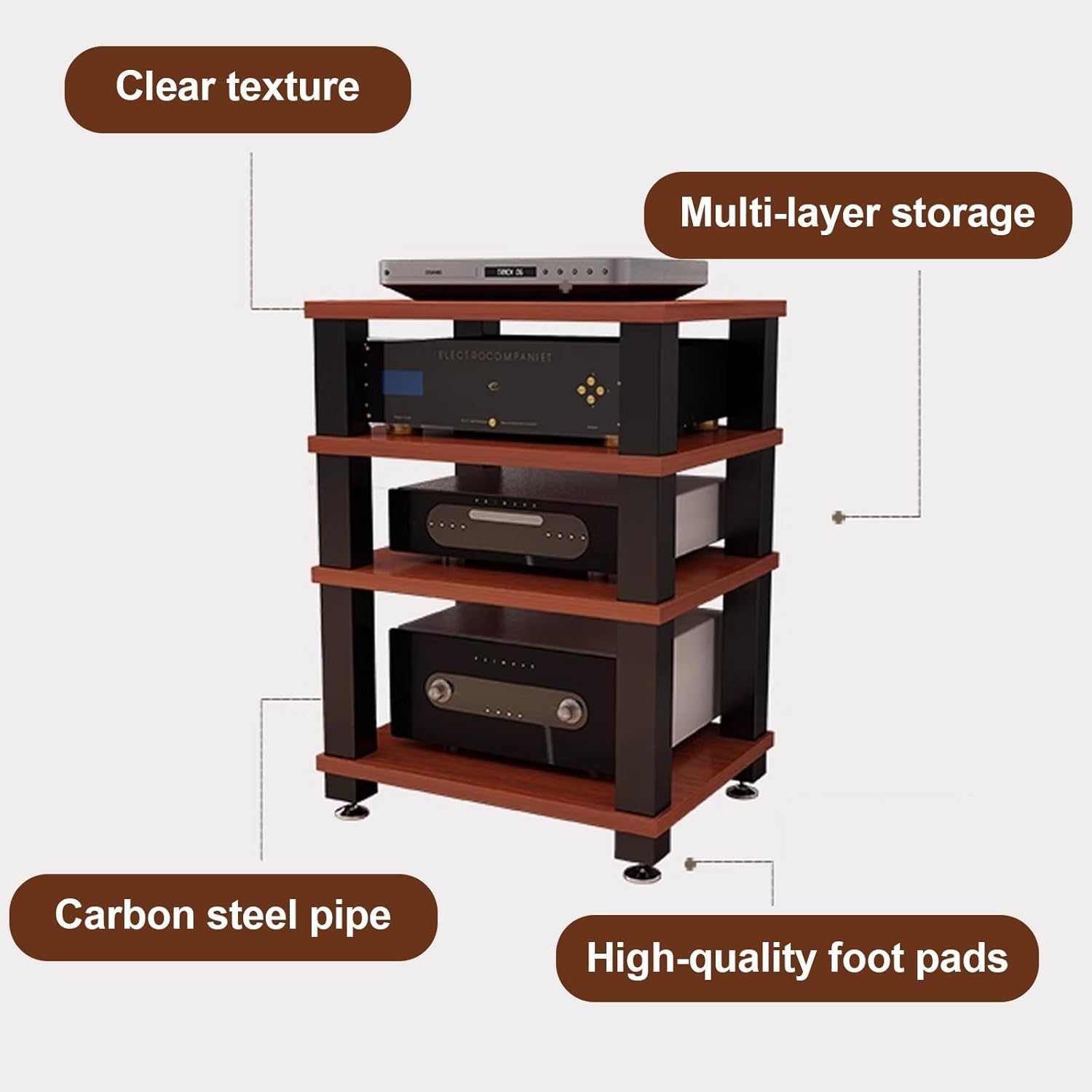 YIFAIIX 4-Tiers AV Media Stand