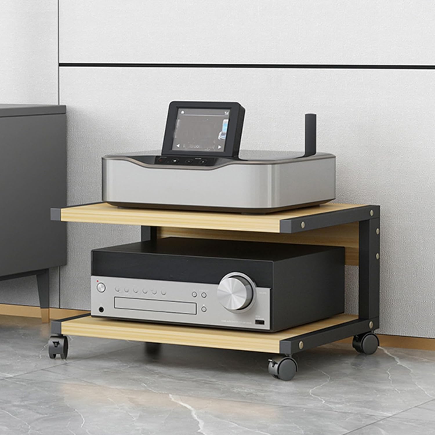 USZWBY Media Stereo Cabinet Standav Media Stand with Wheels