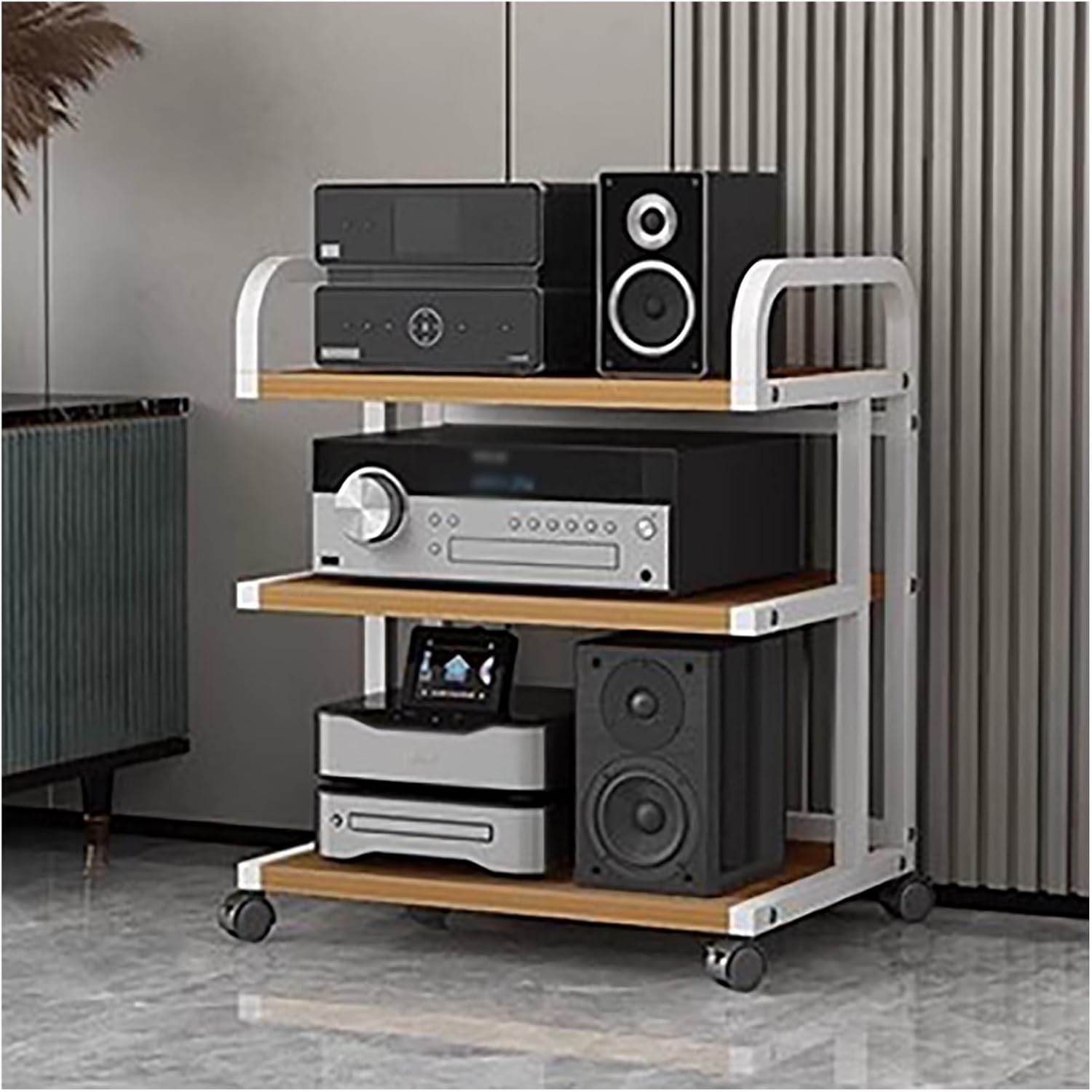 JYHHCYS Living Room Home Stereo Cabinet with Wheels