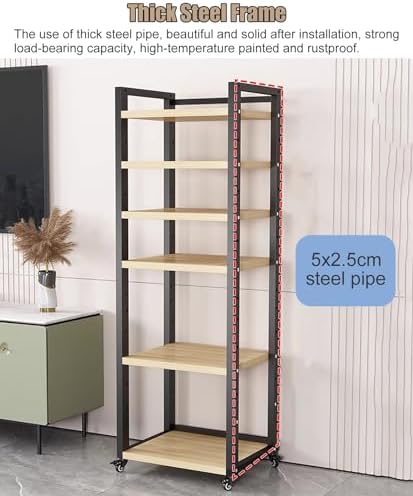 Adjustable Audio Rack Shelf - Mobile Media Cabinet on Wheels