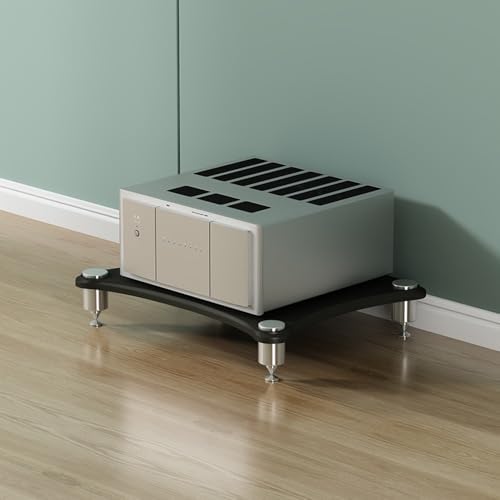 Wooden Corner Media Stand Cabinet - Audio Rack for Home/Office Stereo/CD Player Tower Stylish Component Shelf for Theater & DJ Systems